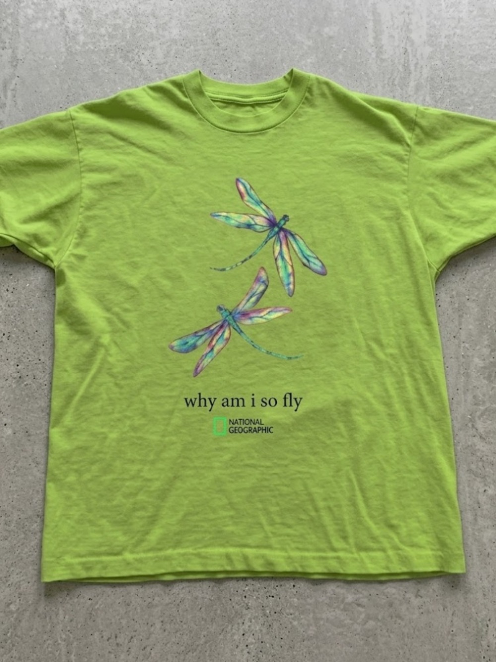 National Geographic Neon Green Dragonfly Tee